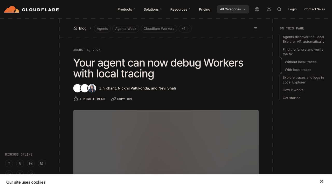 Анонс локальных трассировок Cloudflare Workers