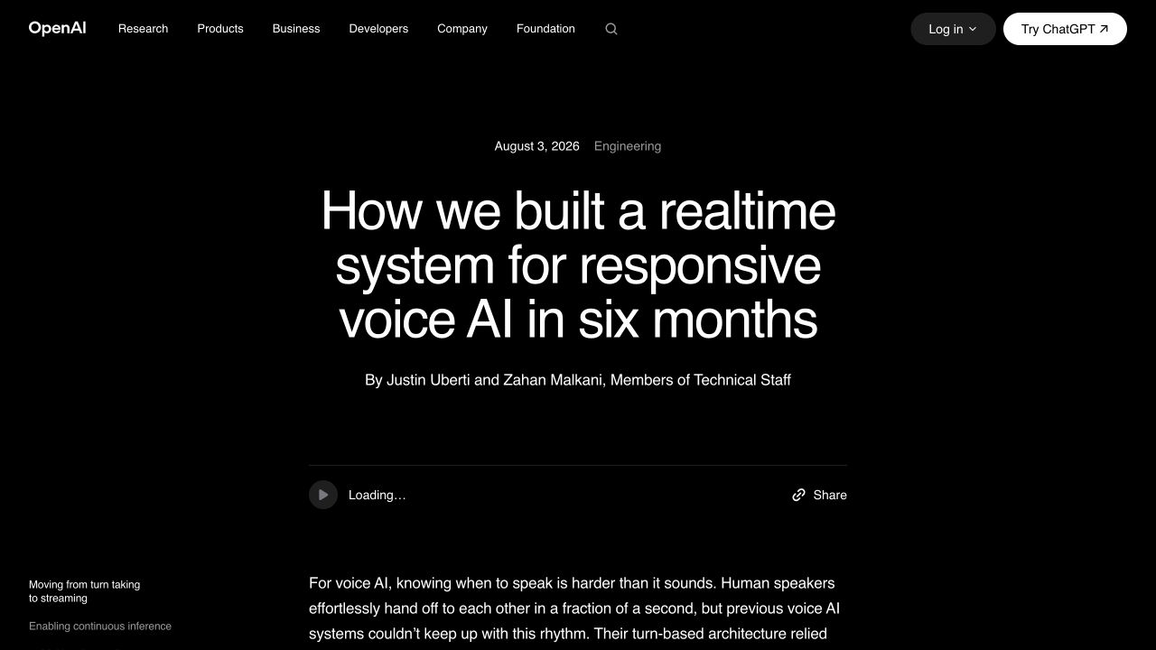 Инженерная статья OpenAI о realtime voice AI и GPT-Live