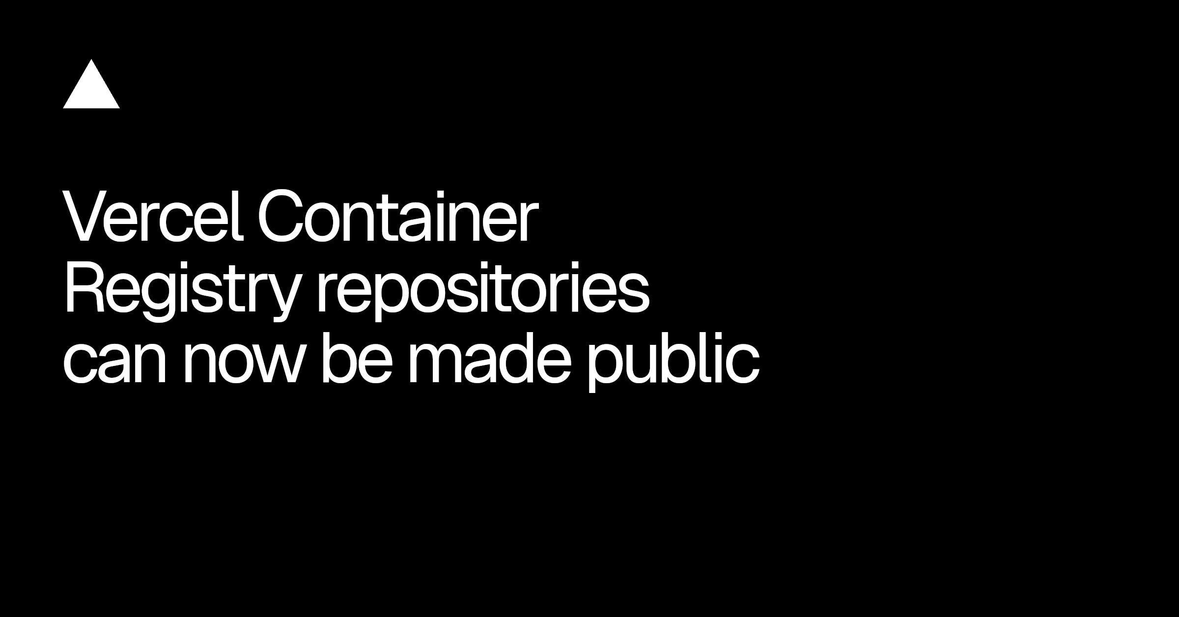Vercel Container Registry с публичным доступом