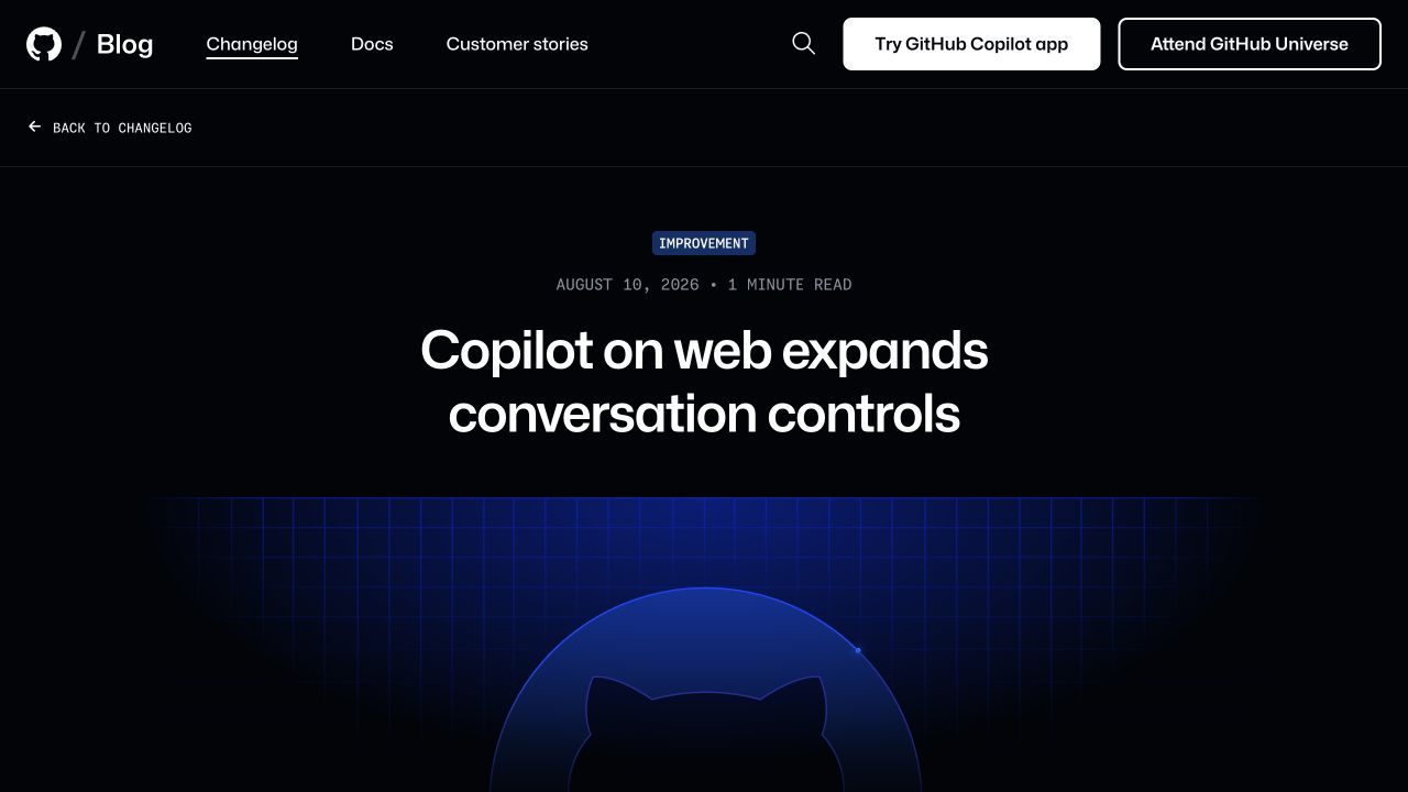Новые controls Copilot Chat на GitHub